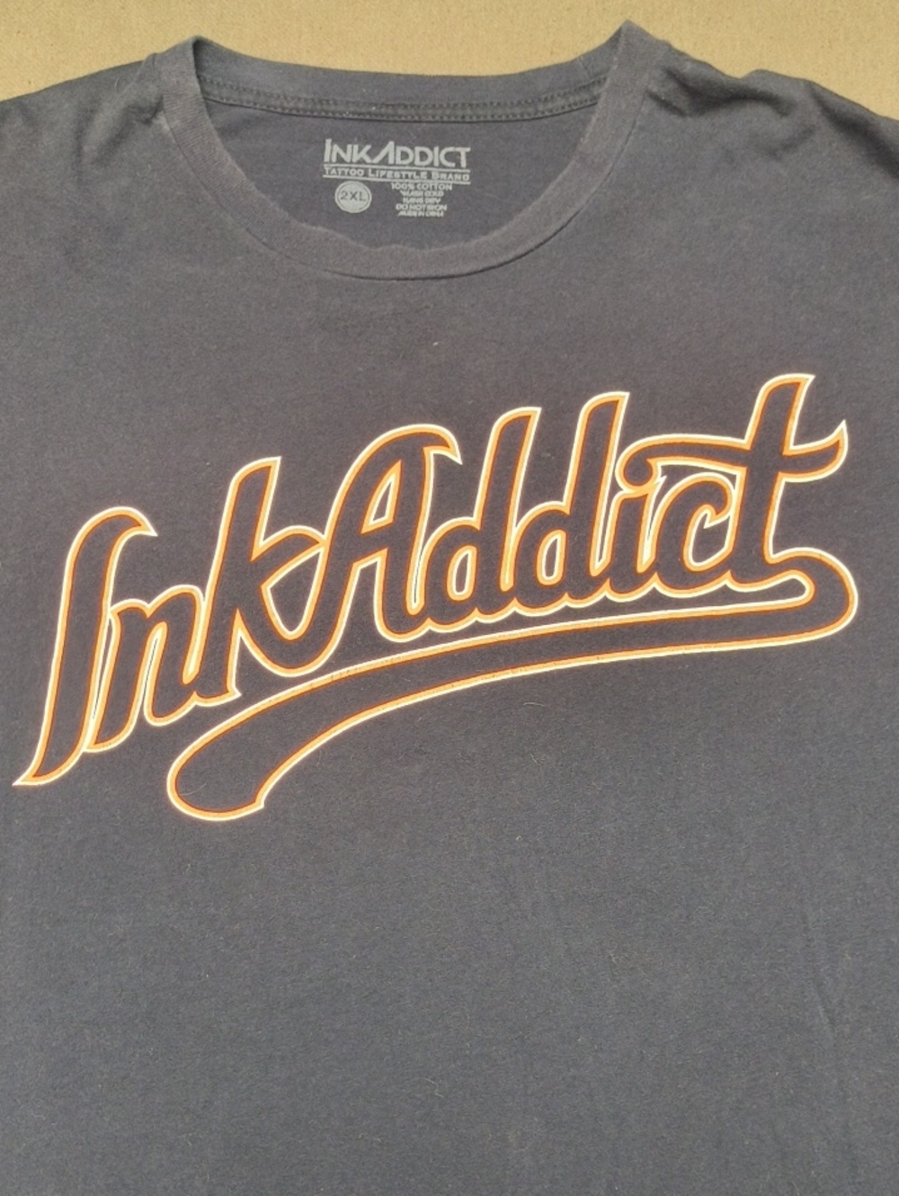Rare Men's Short-Sleeve Graphic Tee in Dark Navy Size XXL